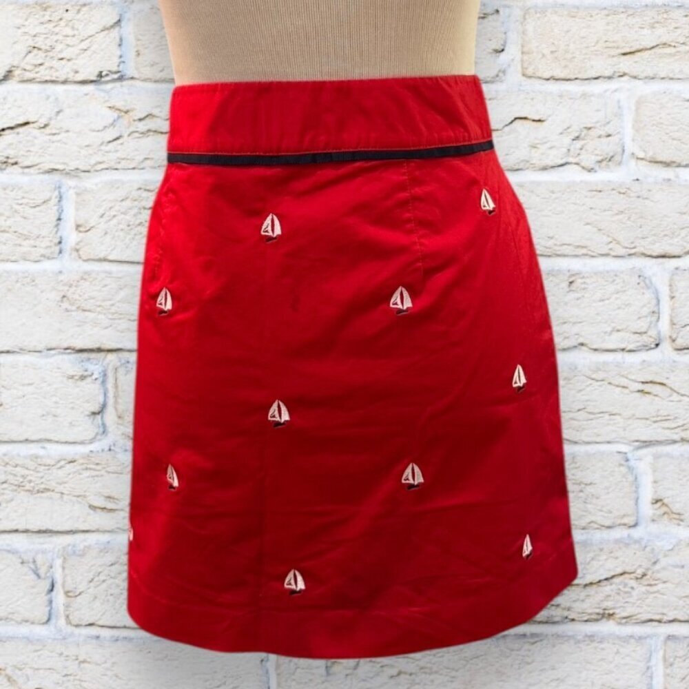 Vineyard Vines Red Sailboat Skirt - Size 4 - Picture 3 of 4